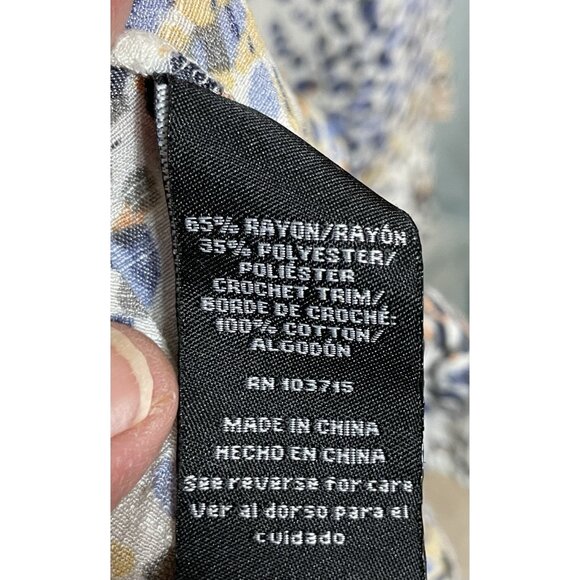 Zac & Rachel Women’s White Multicolored Animal Print Loose Flowing Gauzy XL Top - Picture 4 of 14